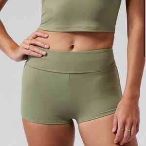 nwt athleta sand sprint swim shorts - women’s small - eucalyptus olive